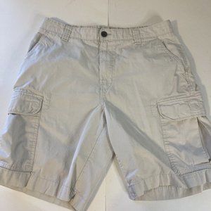 Chaps Flat Front White Cargo Shorts Size 32 100% Cotton